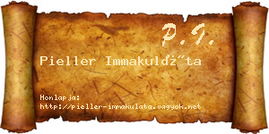 Pieller Immakuláta névjegykártya